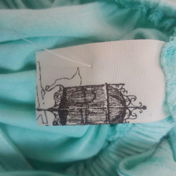 NWT Francesca's Maxi Dress Green Knit Semi Sheer Juniors Size Large Pastel - Picture 8 of 9